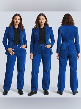 Robert Graham Vibrant Blue Straight Leg Jeans